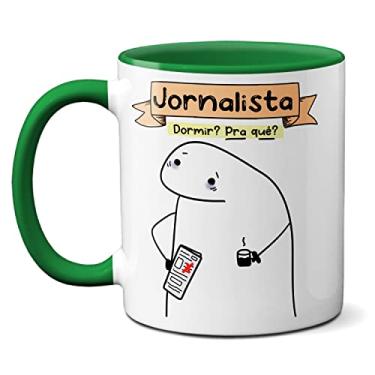 Imagem de Caneca Jornalista Anos De Estudo Dormir? Pra Que? Presente (Verde)