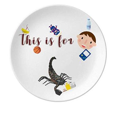 Imagem de Prato de porcelana Scorpion Natural Insect Breakthrough Prato redondo para jantar masculino