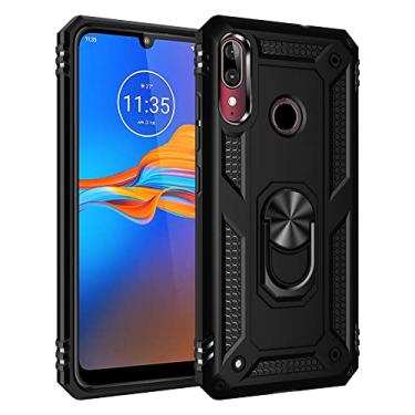 Imagem de Caso de capa de telefone de proteção Para Motorola Moto E6 Plus Case Celular com caixa de suporte magnético, proteção à prova de choque pesada para Motorola Moto E6 Plus (Color : Black)