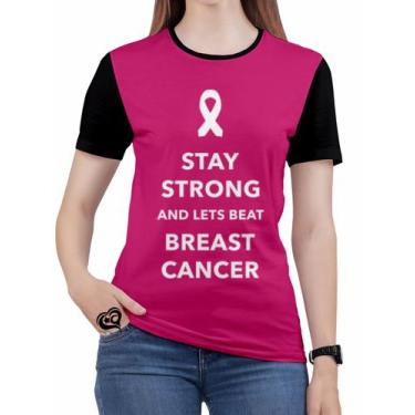 Imagem de Camiseta Outubro Rosa Plus Size Feminina Cancer Blusa Frase - Alemark