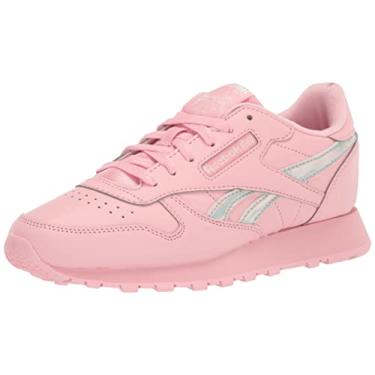 Imagem de Reebok Couro clássico unissex infantil, Brilho rosa, 18