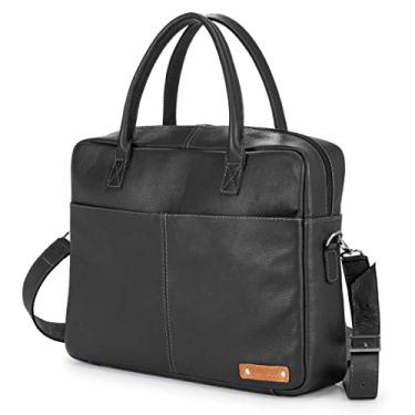 Imagem de Bolsa Carteiro Pasta Excecutiva Bolsa Masculina P/Notebook Couro Bovino (Preto)