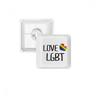 Imagem de DIYthinker Love LGBT Rainbow Ink Heart Teclado Mecânico PBT Gaming Upgrade Kit
