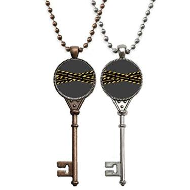 Imagem de OFFbb-USA Logo Site Construção Aviso Chaveiro Colar Pingente Joias Decoração Casal