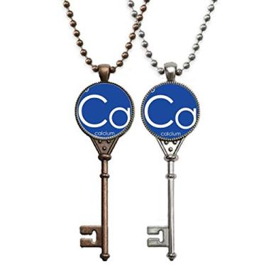 Imagem de OFFbb-USA Tabela de Período de Elementos Químicos Terra Alcalina Metal Cálcio Chaveiro Pingente Joia Decoração de Casal