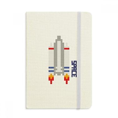Imagem de Caderno Space Ship Rocket Universe Pixel oficial de tecido rígido diário clássico