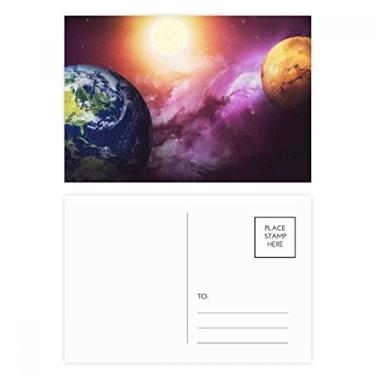 Imagem de Conjunto de cartões postais coloridos Planeta Terra, vermelho, azul, cartão de felicitações para envio de aniversário