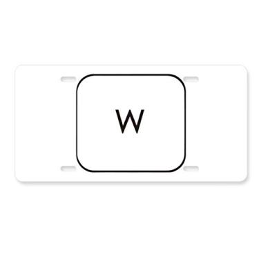 Imagem de DIYthinker Símbolo de teclado W placa de licença decoração aço inoxidável automóvel