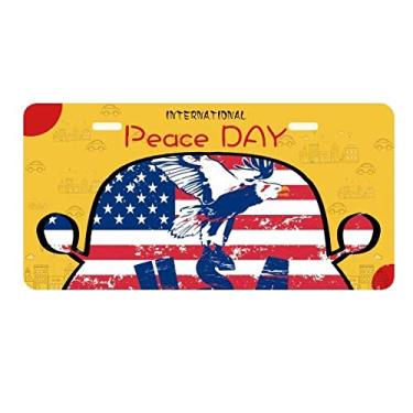 Imagem de DIYthinker Bandeira da América Haliaeetus leucocephalus Eagle placa de carro decoração dia da paz