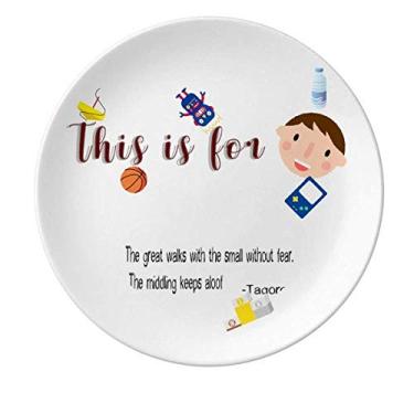 Imagem de Prato de porcelana Qoutes Healing Sentences Great Walk Aloof jantar redondo Prato menino homem