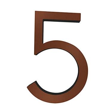 Imagem de Número de placa de casa flutuante 3D de 15 cm, grande número envelhecido bronze sinalização moderna de edifício, número de porta ao ar livre, placa de endereço 0-9, liga digital, montagem de parafuso, antiferrugem