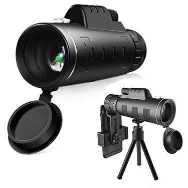 Imagem de Telescópios monoculares, telescópio zoom 12x50 com bússola, monocular transparente com suporte para smartphone e tripé para observação de pássaros, caminhadas, passeios turísticos