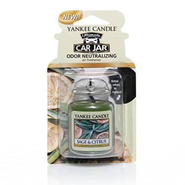 Imagem de Yankee Candle Purificadores de ar para carro, Jar® Ultimate Sage & Citrus perfumado, neutraliza odores em até 30 dias