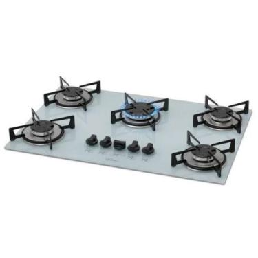 Imagem de Cooktop 5 Bocas Gás Mesa Vidro Branco - Fischer - Fischer