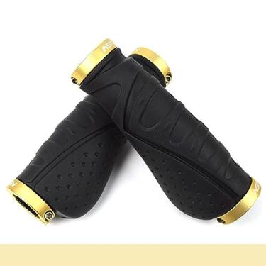 Imagem de Punhos de guidão de bicicleta Alça de torno de liga de alumínio Equipamento de guidão de bicicleta de montanha acessórios de bicicleta (preto-amarelo)