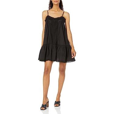 Imagem de Lucky Brand Minivestido feminino bordado com cintura caída, Caviar, G