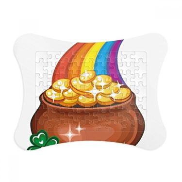 Imagem de Clover Shine Arco-íris Irlanda Dia de São Patrício Moldura de quebra-cabeça Decoração de imagem Enfeite de jogo