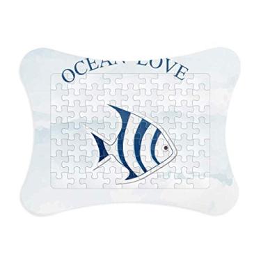 Imagem de Moldura de quebra-cabeça azul tropical oceano amor mar velejando imagem decoração quebra-cabeça ornamento