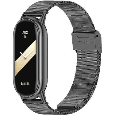 Imagem de TwiHill pulseira para Xiaomi band 8, pulseira de substituição respirável para mi fit band 8, pulseiras de smartwatch para mulheres e homens (Preto)
