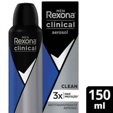 Imagem de Desodorante Antitranspirante Aerosol Rexona Men Clinical Clean Masculino com 150ml 150ml