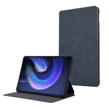 Imagem de Estojo para tablet, capa para tablet Compatível com Xiaomi Mi Pad 6/6 Pro 2023 Capa para tablet de 11,2 polegadas, suporte dobrável com vários ângulos de visão, capa protetora, capa flip de couro PU à