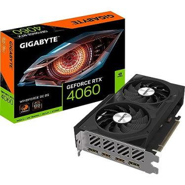 Imagem de Placa de Vídeo Gigabyte NVIDIA GeForce RTX 4060 WINDFORCE OC, 8GB, GDDR6, DLSS, Ray Tracing - GV-N4060WF2OC-8GD