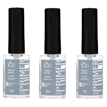 Imagem de Kit Volia 3Un Primer Nail Bonder Preparador Unhas Gel 10Ml