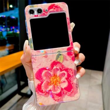 Imagem de Para Samsung ZFlip 5 4 3 Capa de estrela 3D de desenho animado para Samsung Galaxy Z Flip 5 4 3 flip5 Flip4 5G Capa de pintura de flores, PinkLGYH, para Samsung Z Flip 3