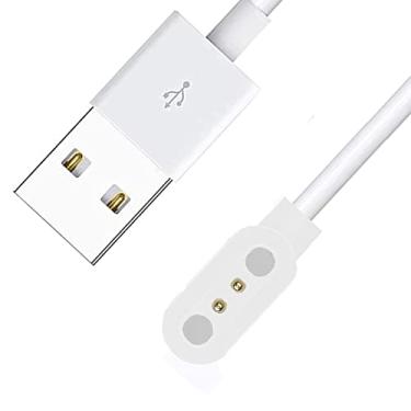 Imagem de Compatível com o carregador de relógio inteligente Mindrose, carregador magnético de substituição Lamshaw compatível com relógio inteligente Mindrose H80 de 1,45 polegadas rastreador de atividades (branco)