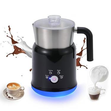 Imagem de XCPHGFM Batedor de leite removível 23,67 onças / 700ml Batedor de leite elétrico e vaporizador com controle de toque 600 W Fabricante de espuma quente/frio 5 em 1 para cappuccinos com leite e leite