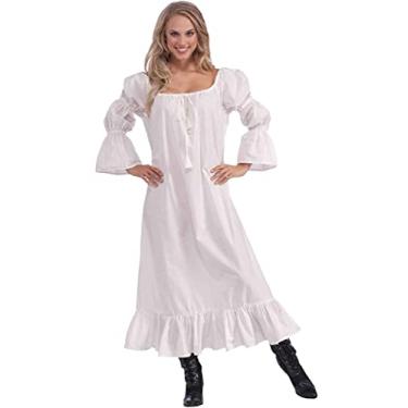 Imagem de Acessório de fantasia feminina Medieval Chemise Forum Novelties, branco, tamanho único (melhor ajuste 14/16), Branco, Tamanho Único