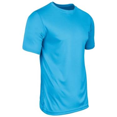 Imagem de CHAMPRO Camiseta de poliéster leve visão, juvenil PP, azul neon