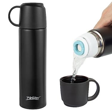 Imagem de Garrafa Térmica a Vácuo para Bebidas Quentes - 500 ml - Aço Inoxidável - Isolamento a Vácuo de Camada Dupla - Material Sem BPA - Garrafa Esportiva de Viagem - Preta