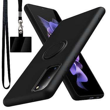 Imagem de YSLBWLE Capa para Samsung Galaxy S20 FE 5G, suporte de anel giratório de 360° integrado | forro de microfibra macio antiarranhões | Suporte para carro | Capa de telefone Galaxy S20 FE para meninas e