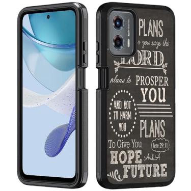Imagem de BWOOLL Capa para Motorola Moto G 5G 2024 / Moto G Play 5G 2024, capa de proteção contra quedas de silicone macio 3 em 1 resistente à prova de choque para Moto G 5G 2024, citações versículo bíblico