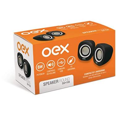 Imagem de Caixa Acústica para Computador Speaker Round 8W USB/P2, Newex, SK100, Outros Acessórios para Notebooks, Black