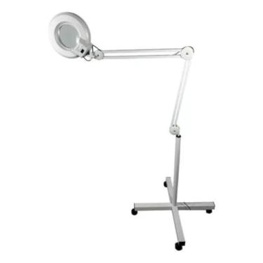 Imagem de Lupa Luminária Articulada Led Estética Tripé Rodinhas Branca
