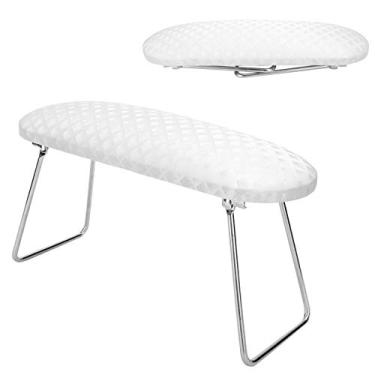 Imagem de Travesseiro De Mão Para Arte Em Unhas, Descanso De Mão Dobrável Em Couro Pu, Suporte De Mão Para Manicure, Almofada De Apoio Para O Pulso Para Salão De Beleza E Casa(Branco)