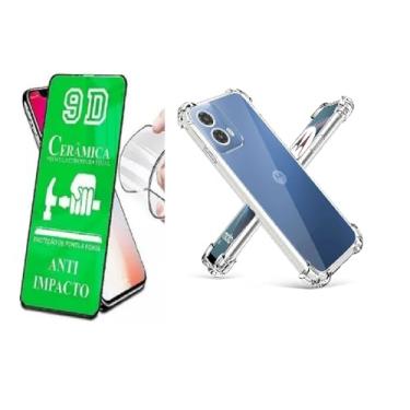 Imagem de Kit Capa Capinha Anti Impacto + Película Ceramica 9D Para Motorola Moto G04 G24 G04S