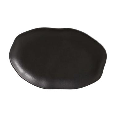 Imagem de Travessa Oval Em Cerâmica Preto Matte 30x20cm Porto Brasil