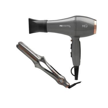 Imagem de Kit Mq - Secador Mq Pro Digital Íon 2400W 127V + Chapinha Prancha Alisadora Mq Pro 480