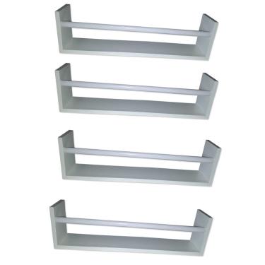 Imagem de Kit 4 Revisteiro Parede Fixação Invisivel Porta Jornal Livros Suporta Para Quarto Montessoriano