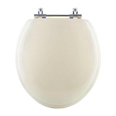 Imagem de Assento Sanitario Almofadado Convencional Oval Pergamon Bege Claro para vaso Celite