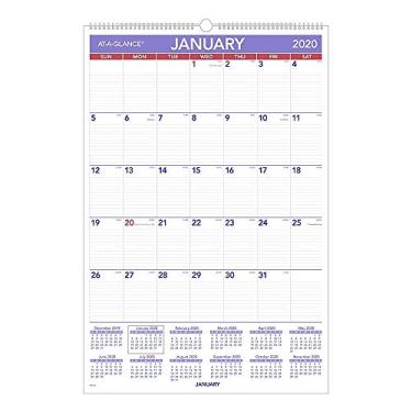 Imagem de Calendário de parede mensal AT-A-GLANCE 2020, 50,8 cm x 76,2 cm, GG, com fio (PM428)