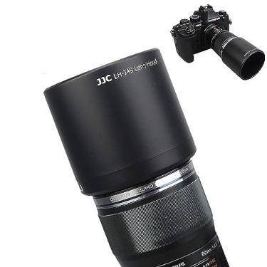 Imagem de JJC Protetor reversível para para-sol Olympus M.Zuiko Digital ED 60 mm F2.8 lente macro substitui o para-sol Olympus LH-49, permite o uso de tampas de lente originais de 46 mm após a inversão