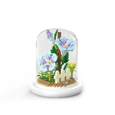 Imagem de Bloco De Montar Flor Na Cúpula Com Led | Bloco de Construção Flores Artificiais Led | Blocos de Construção Botânicos Mini Peças (M1095-500pcs)