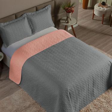 Imagem de Kit Cobre Leito Casal Queen Size 3 Peças Matelado Dupla Face Acabamento Viés Debrum