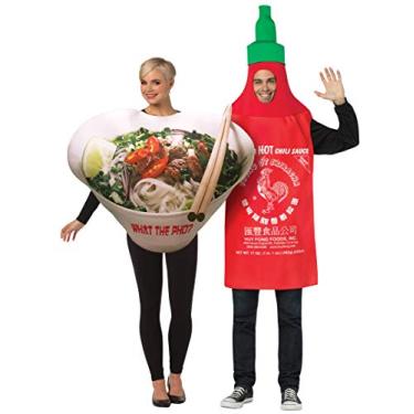 Imagem de Rasta Imposta Asian Fusion 1 Sriracha and Pho Noodle Bowl 2 Pack Halloween Costume Set, Adult One Size