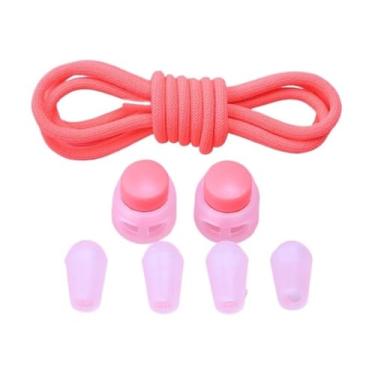 Imagem de No Tie Shoelaces Rubber Band For Shoes Round Elastic Laces Sneakers Lazy Sport Laces Without Binding Shoestrings(Orange red)