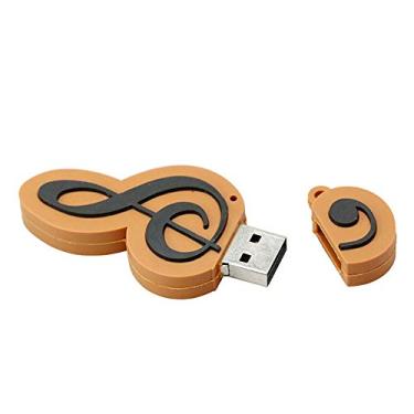 Imagem de 16GB Music Note Model USB Flash Drive USB 3.0 Dispositivo USB Flash Disk USB Drive USB 3.0 Memory Stick USB Stick U Disk Pen Drive USB Flash Memory USB Disk Armazenamento Dados - Marrom Preto
